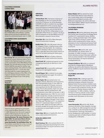 Alumni Notes, Autumn 2009
